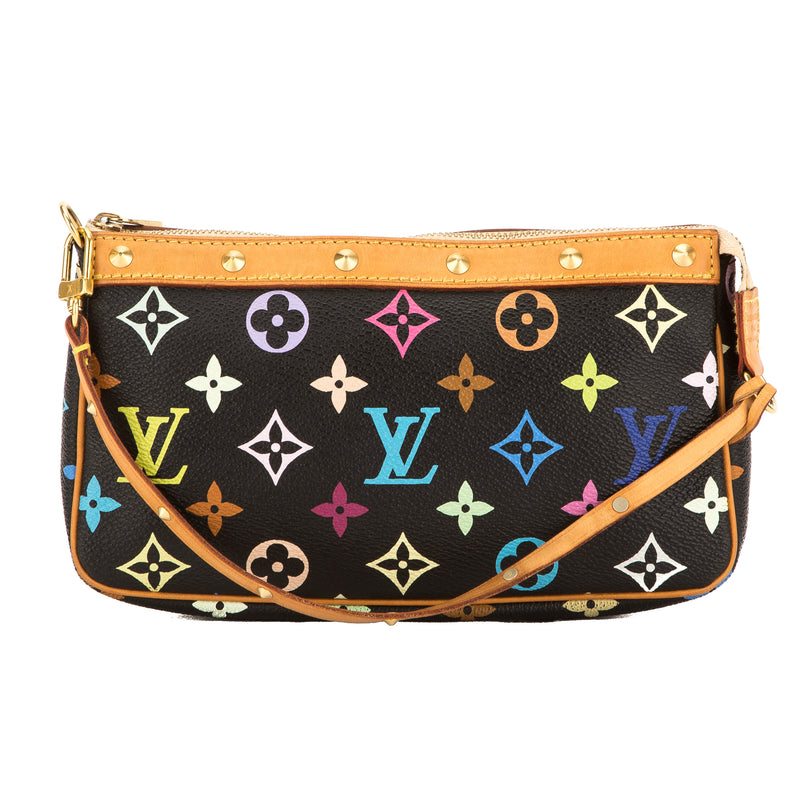 Louis Vuitton Black Monogram Canvas Multicolore Pochette Accessoires B – LuxeDH