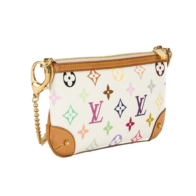 Louis Vuitton White Monogram Canvas Multicolore Pochette Milla MM Bag – LuxeDH