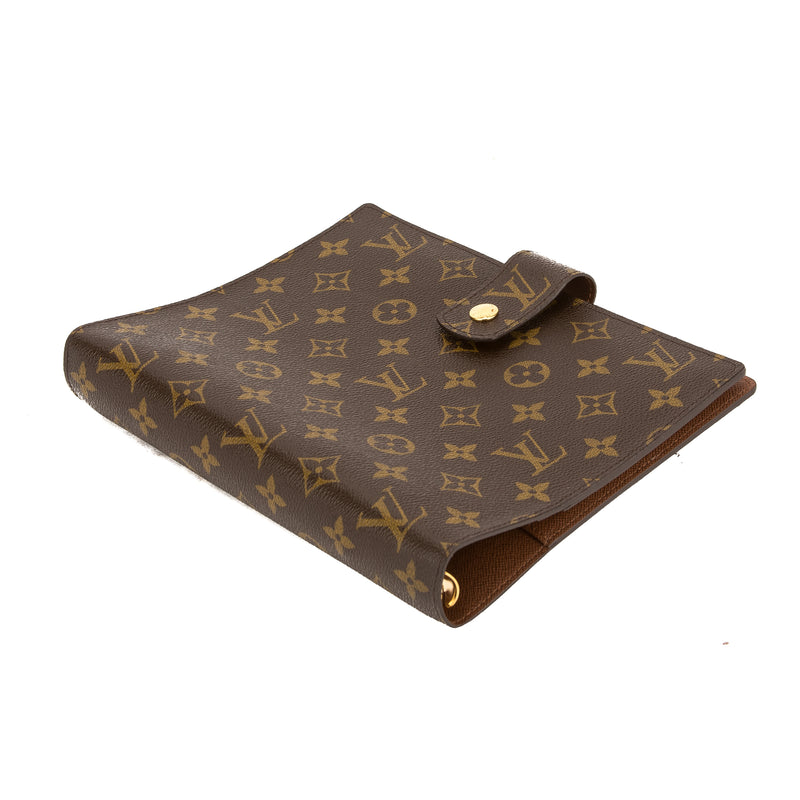 LOUIS VUITTON Monogram Agenda GM Day Planner Cover R20006 LV Auth