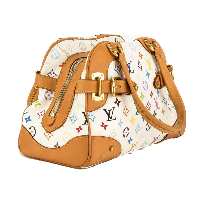 Louis Vuitton White Multicolore Monogram Canvas Claudia Bag (Pre Owned – LuxeDH