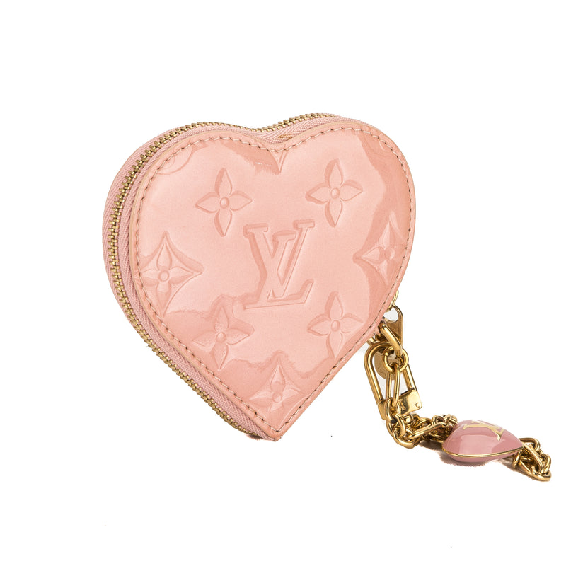 Louis Vuitton Pink Monogram Vernis Leather Heart Coin Purse (Pre Owned – LuxeDH