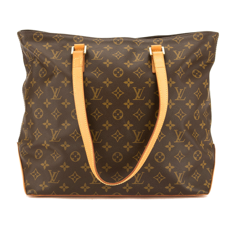 Auth Louis Vuitton Monogram Cabas Mezzo Shoulder Tote Bag M51151