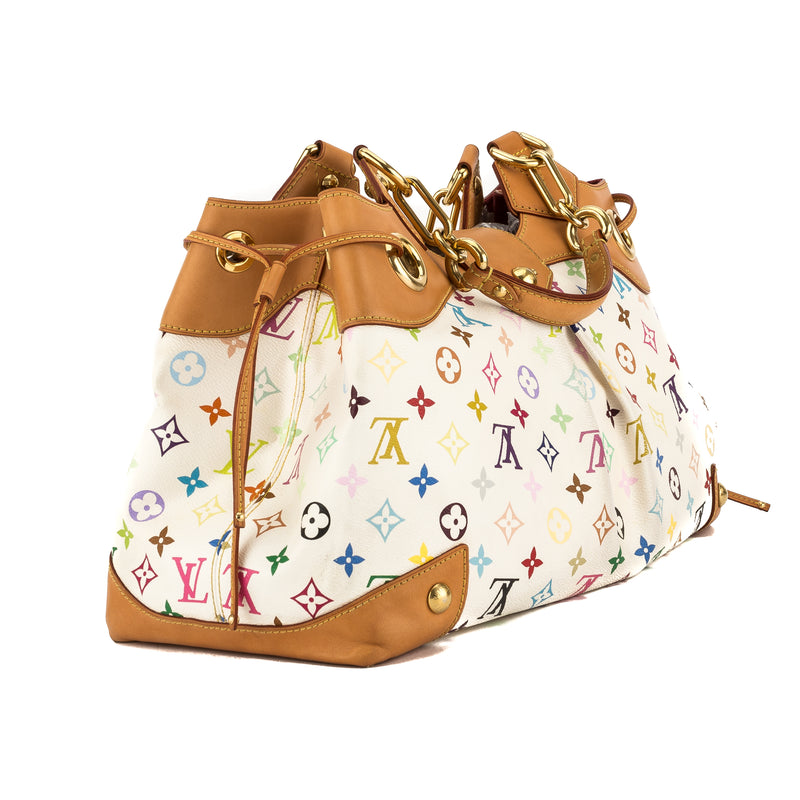 Louis Vuitton White Multicolor Monogram Canvas Ursula Bag at 1stDibs