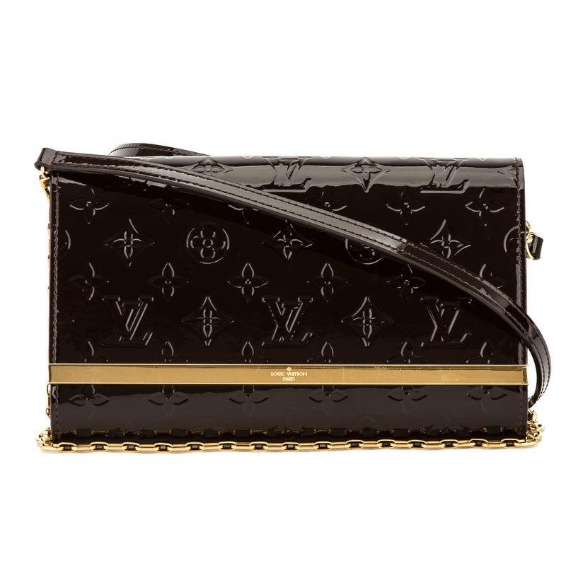 Louis Vuitton Amarante Monogram Vernis Leather Ana Chain Clutch Bag (P – LuxeDH