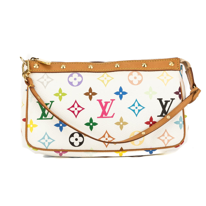 Louis Vuitton White Monogram Canvas Multicolore Pochette Accessoires B – LuxeDH