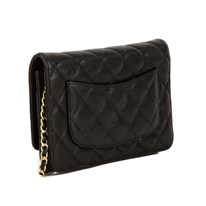 Chanel Black Quilted Caviar Leather Wallet On Chain WOC Bag (Pre Owned – LuxeDH