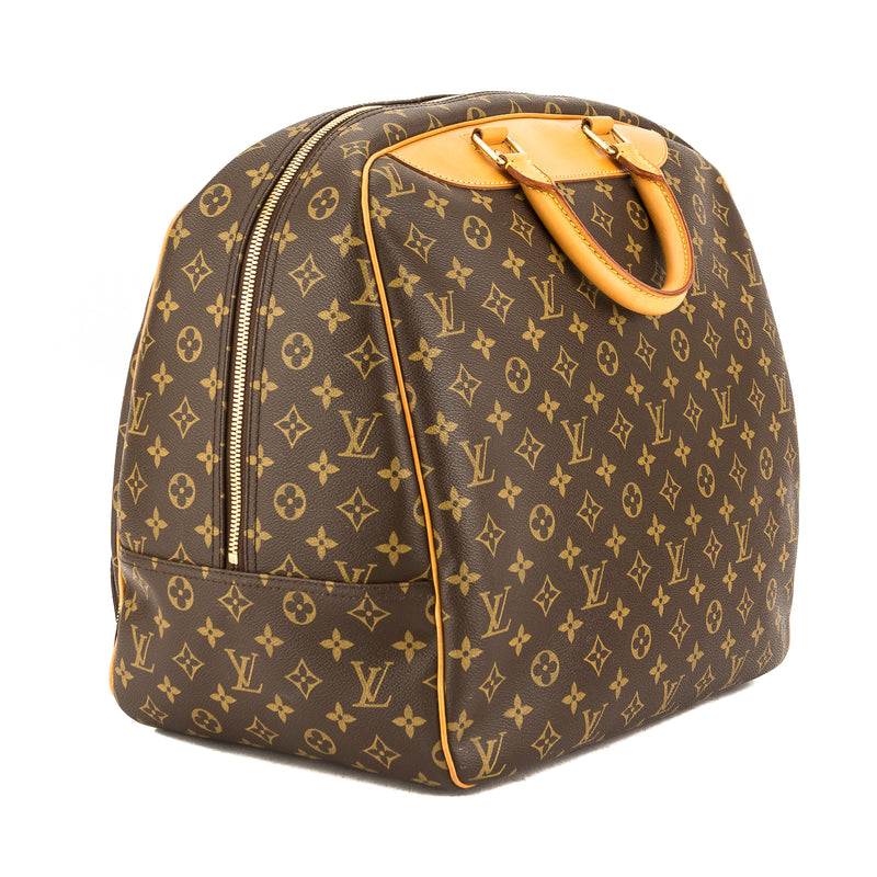 LOUIS VUITTON Evasion Monogram Canvas Boston Travel Bag Brown