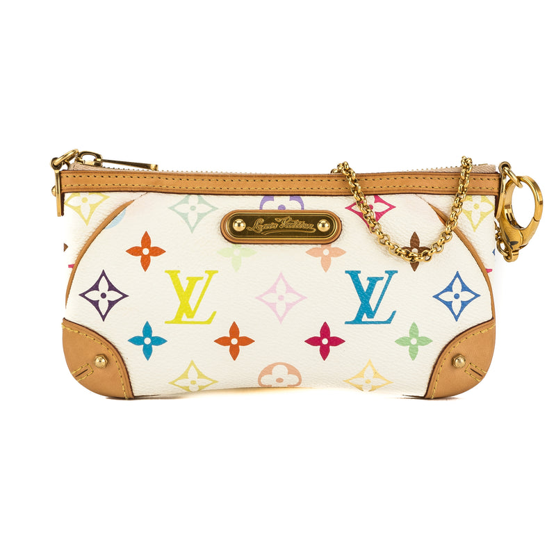 Louis Vuitton White Monogram Canvas Multicolore Pochette Milla MM Bag – LuxeDH