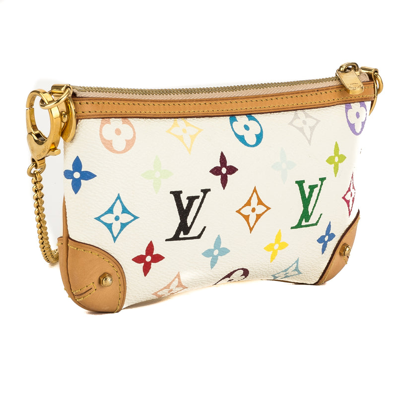 Louis Vuitton White Monogram Canvas Multicolore Pochette Milla MM Bag – LuxeDH