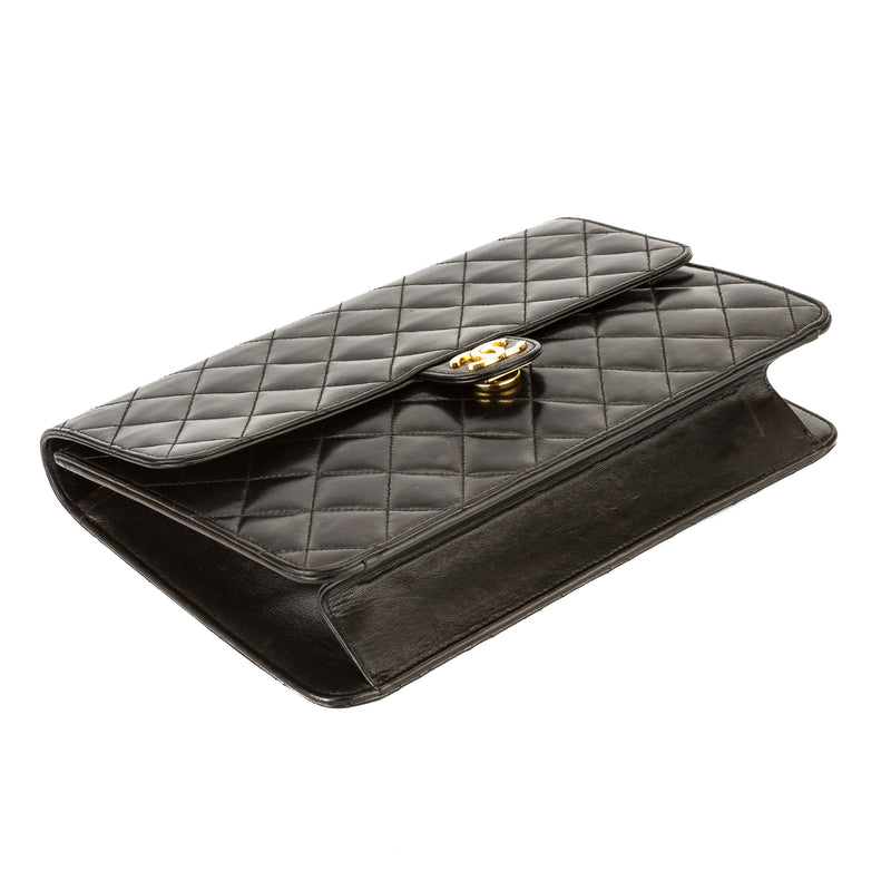 Chanel Black Quilted Lambskin Leather Chain Clutch Bag (Pre Owned) – LuxeDH