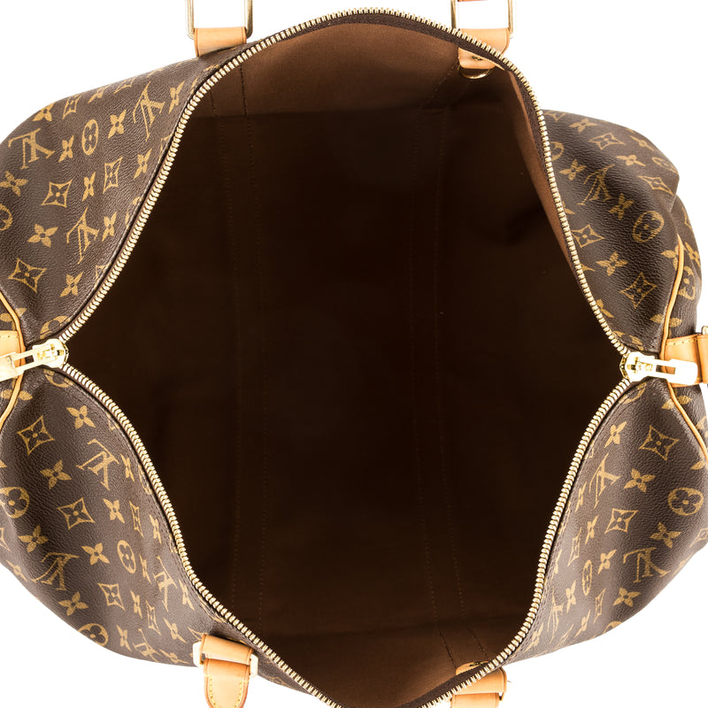 Louis Vuitton Keepall Bandouliere Bag Monogram Shadow Leather 50 at 1stDibs