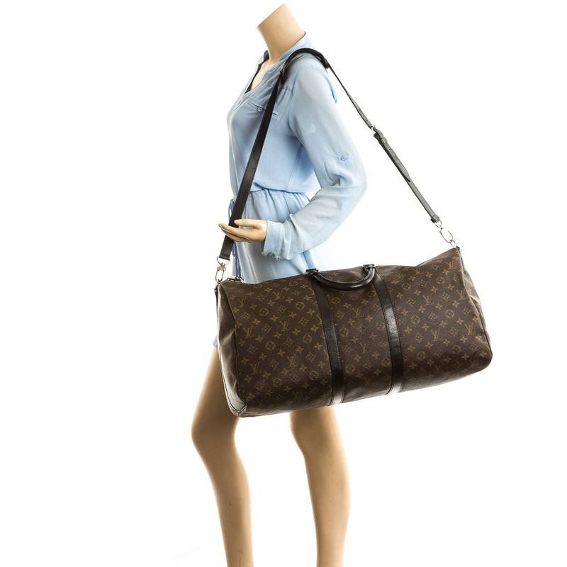 Louis Vuitton Monogram Macassar Canvas Keepall Bandouliere 55 Bag (Pre – LuxeDH