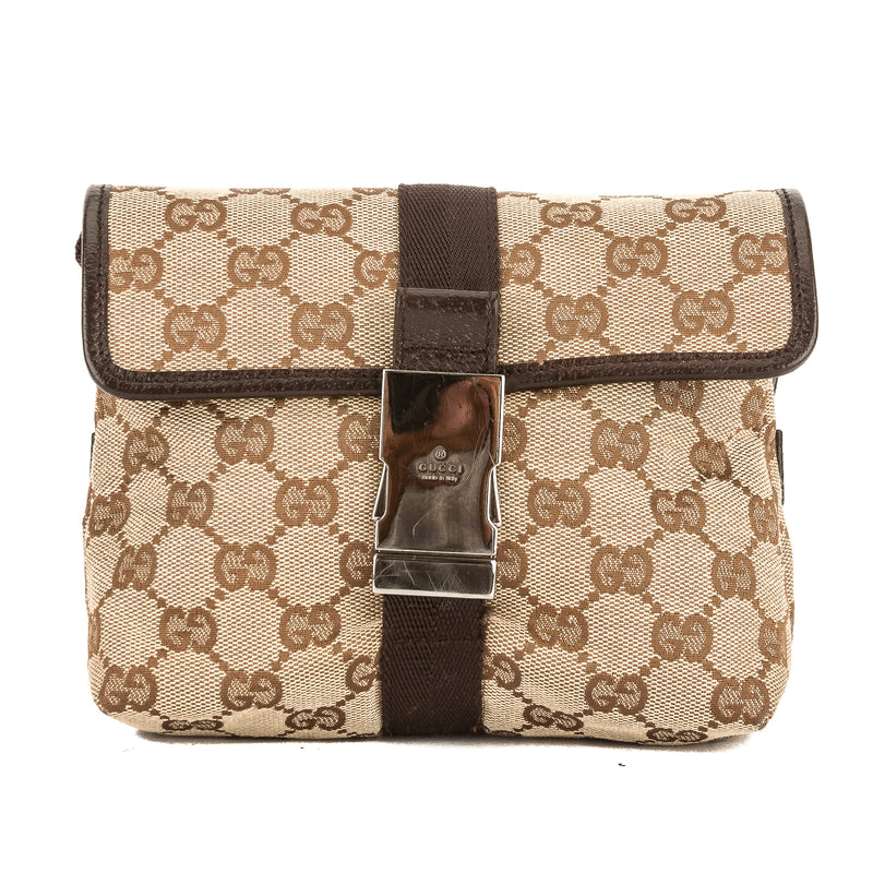 Gucci GG Mongram Canvas Waist Bag (Pre Owned) – LuxeDH