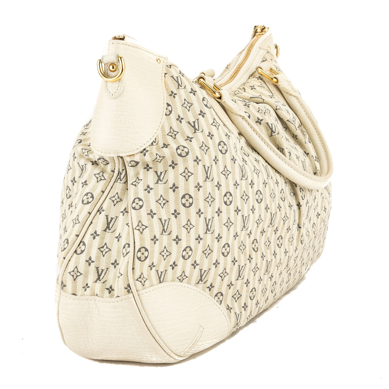 Louis Vuitton White and Blue Monogram Mini Lin Canvas Croisette Marina – LuxeDH