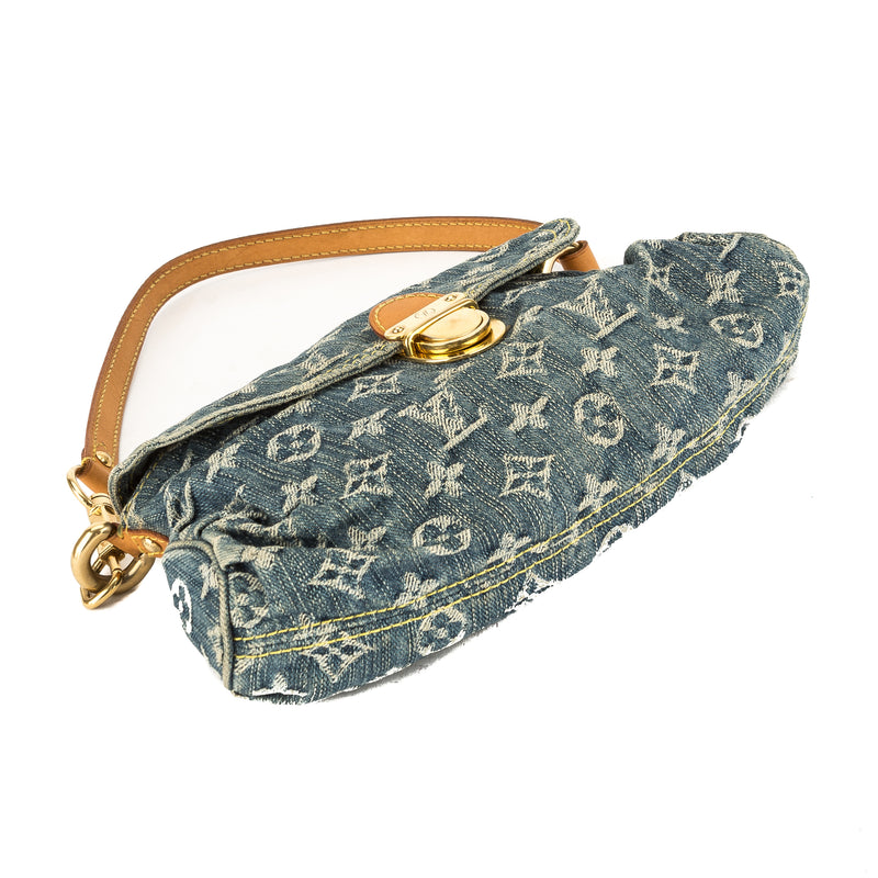 Louis Vuitton Blue Monogram Denim Mini Pleaty Handbag For Sale at 1stDibs