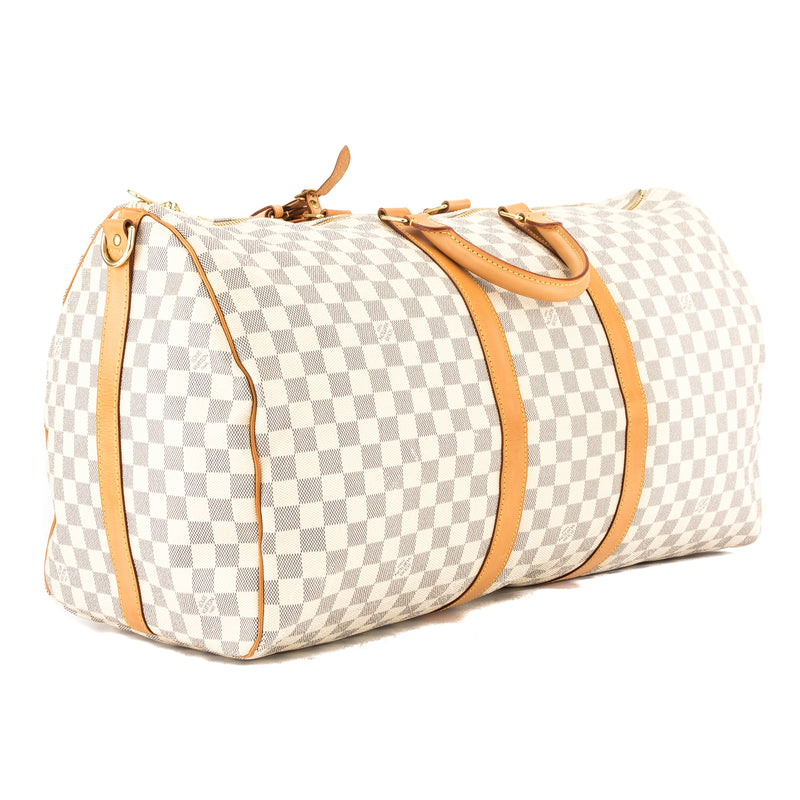 Louis Vuitton Damier Azur Canvas Keepall Bandouliere 55 Bag (Pre Owned – LuxeDH