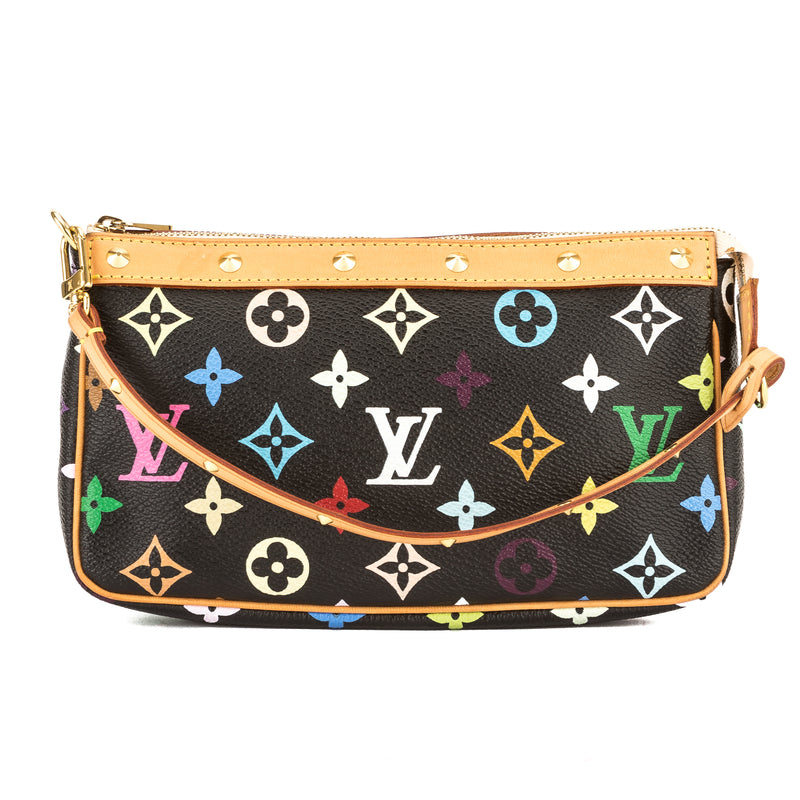 Louis Vuitton Black Monogram Canvas Multicolore Pochette Accessoires B – LuxeDH