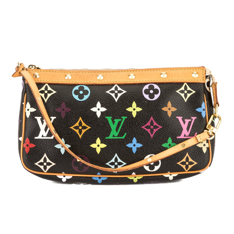 Louis Vuitton Black Monogram Canvas Multicolore Pochette Accessoires B – LuxeDH