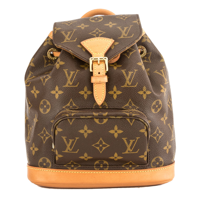 Louis Vuitton Montsouris Brown Gold Plated Backpack Bag (Pre-Owned)