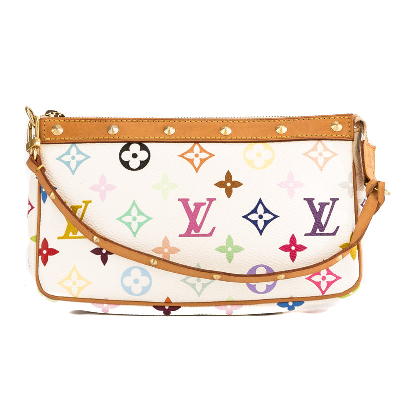 Louis Vuitton White Multicolore Monogram Canvas Pochette Accessoires B – LuxeDH