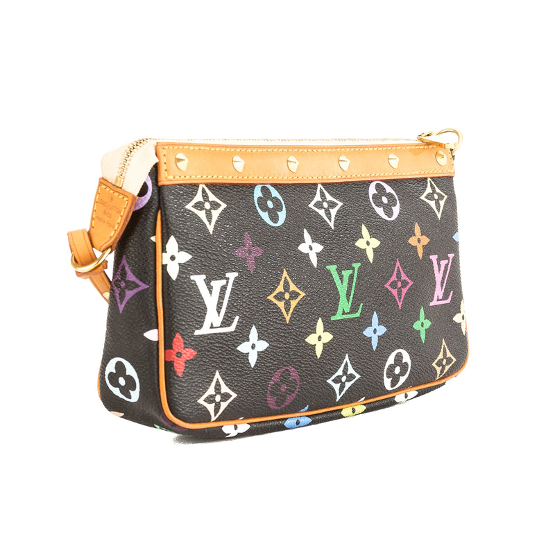 Louis Vuitton Black Multicolore Monogram Canvas Pochette Accessoires B – LuxeDH