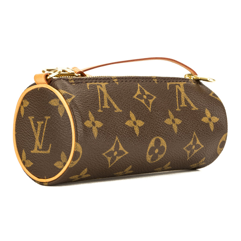 Vintage 1980s Louis Vuitton Monogram Canvas Leather Mini Papillon Pochette