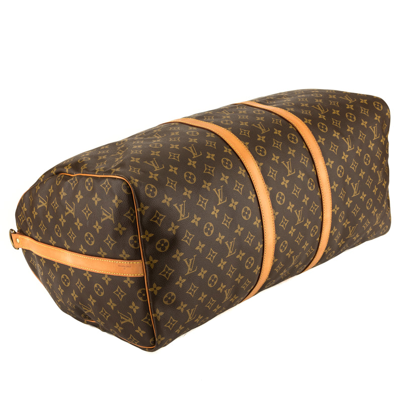 Louis Vuitton Brown Monogram Macassar Coated Canvas Keepall Bandoulière 55  Silver Hardware, 2010 Available For Immediate Sale At Sotheby's