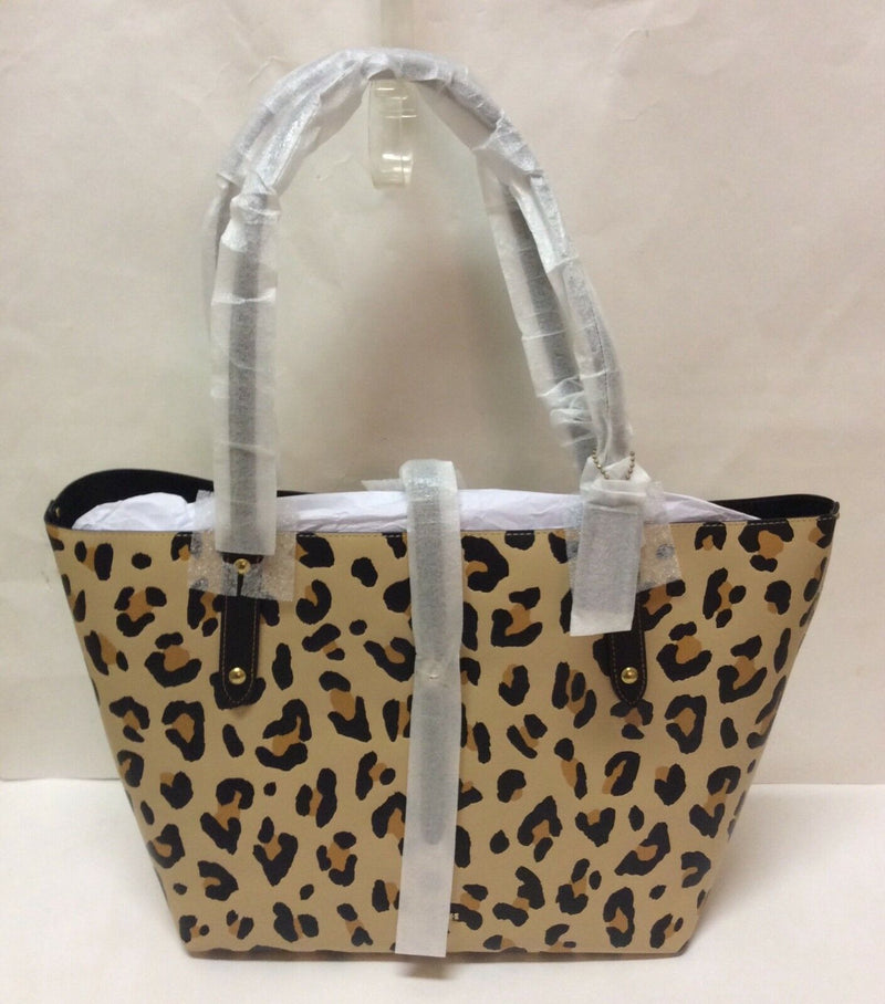 coach leopard market tote