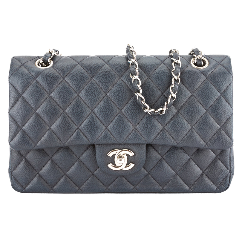 Chanel Navy Quilted Caviar Leather Medium Classic Flap Bag (Pre Owned) – LuxeDH