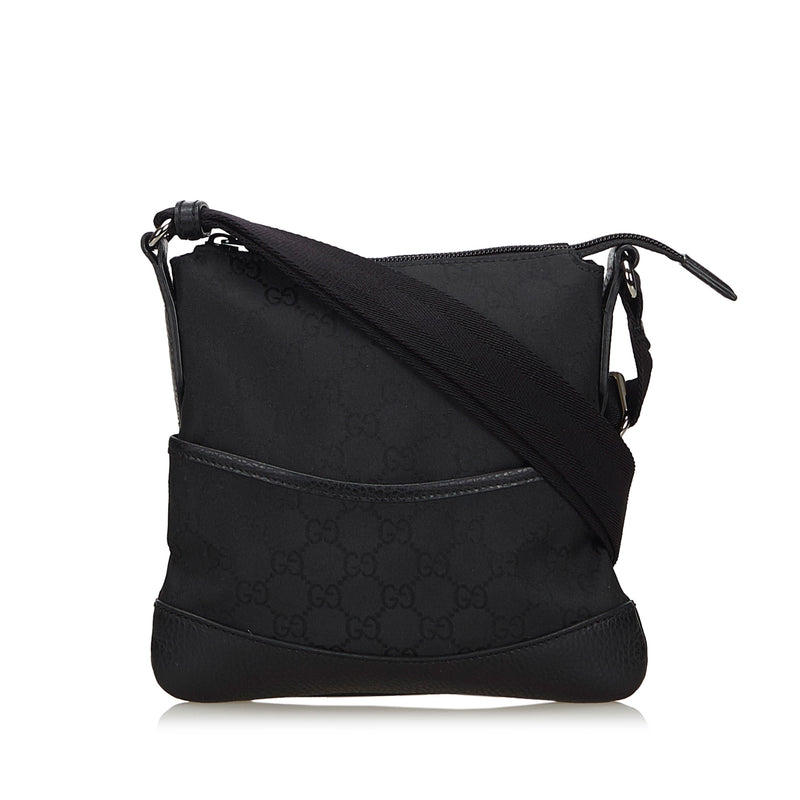 gucci black canvas crossbody bag