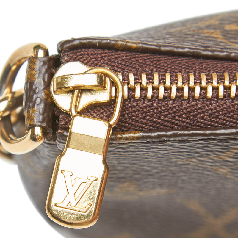 Louis Vuitton Brown Monogram Mini Lin Pochette Accessoires with Chain  111LV11