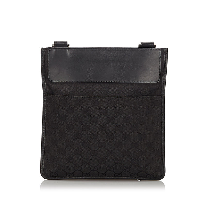 gucci black canvas crossbody bag