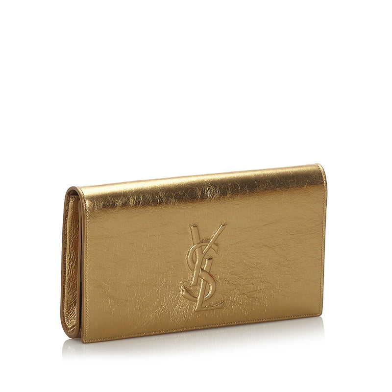 ysl gold clutch bag