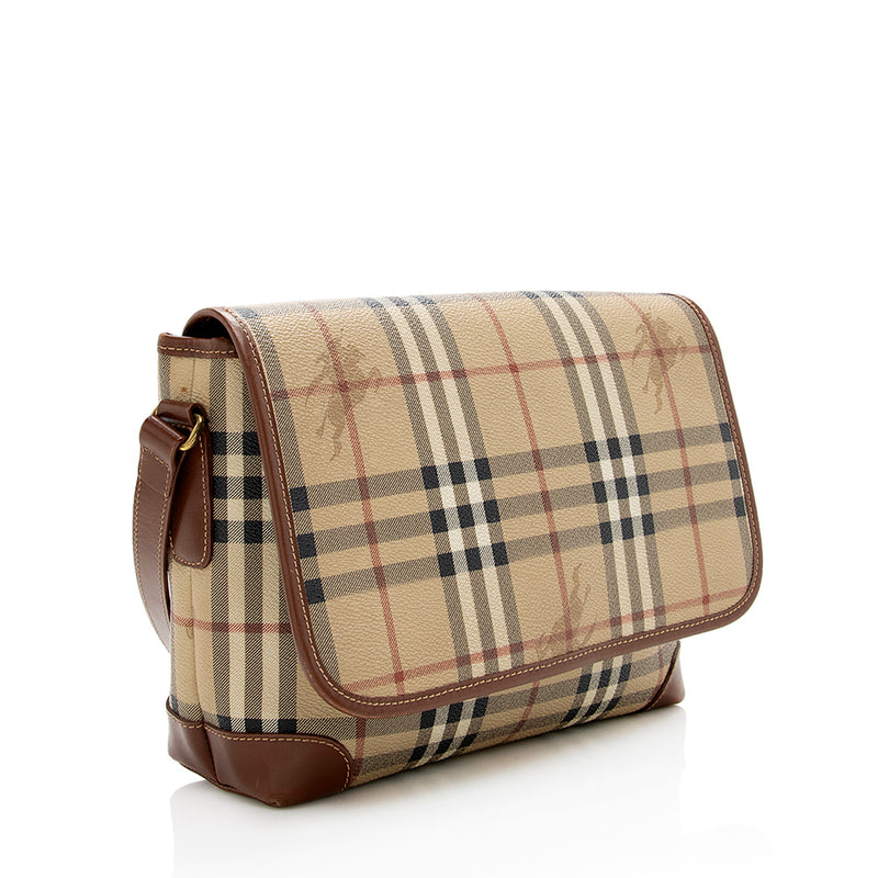 Burberry Haymarket Check Flap Messenger Bag - FINAL SALE (SHF-18819) –  LuxeDH