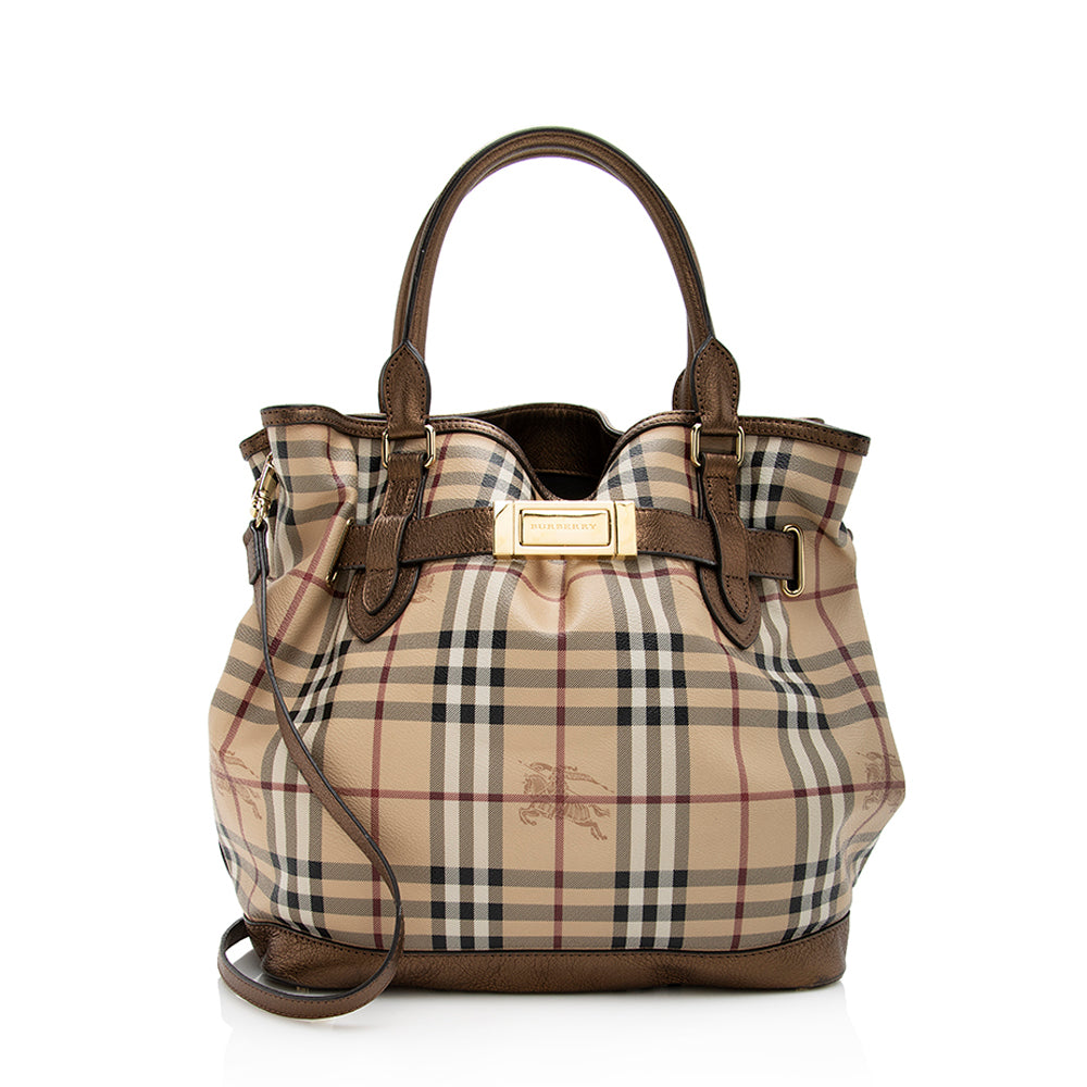 Burberry Haymarket Check Golderton Tote (SHF-19944) – LuxeDH