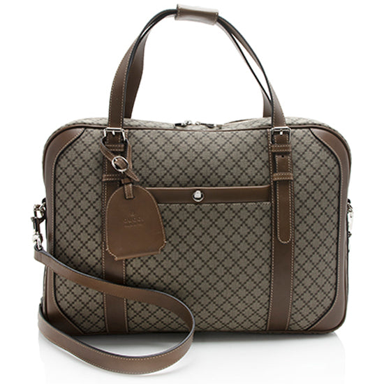 Gucci Diamante Leather Briefcase – LuxeDH