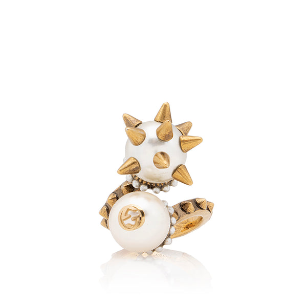Gucci Faux Pearl Spike Ball Ring - Size 5 1/2 (SHF-21832) – LuxeDH