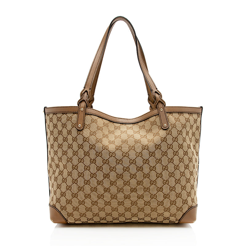 Gucci Gg Canvas Craft Medium Tote Shf Luxedh