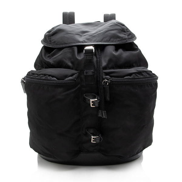 Prada Tessuto Double Pocket Drawstring Backpack (SHF-17072) – LuxeDH