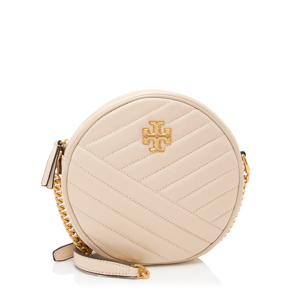 Tory Burch Chevron Leather Kira Circle Crossbody Bag (SHF-23723) – LuxeDH