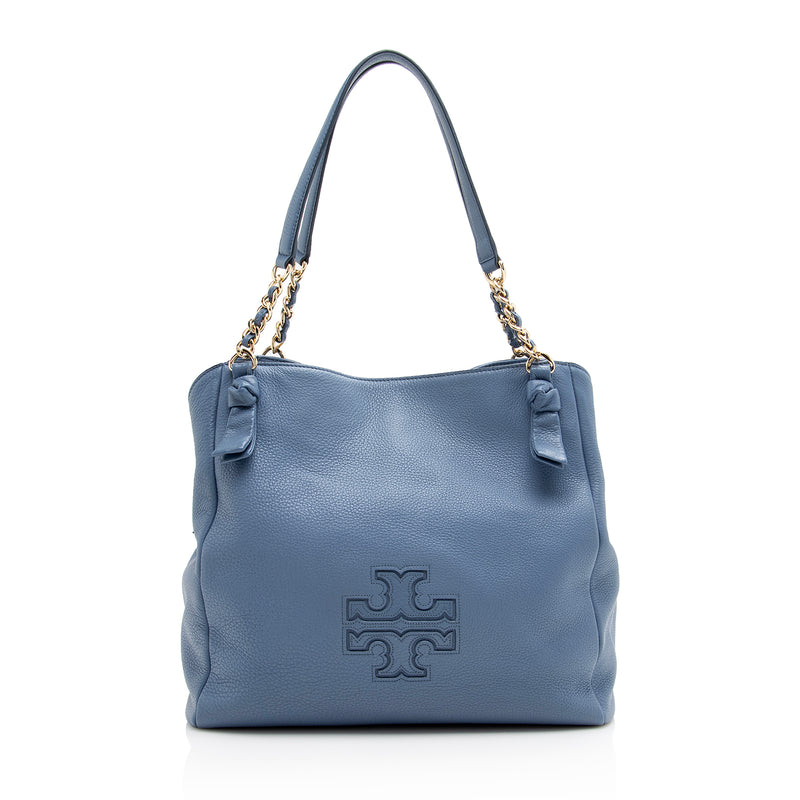 Tory Burch Leather Harper Center Zip Large Tote (SHF-22969) – LuxeDH