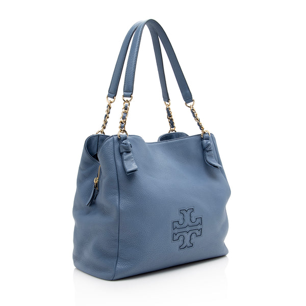 Tory Burch Leather Harper Center Zip Large Tote (SHF-22969) – LuxeDH