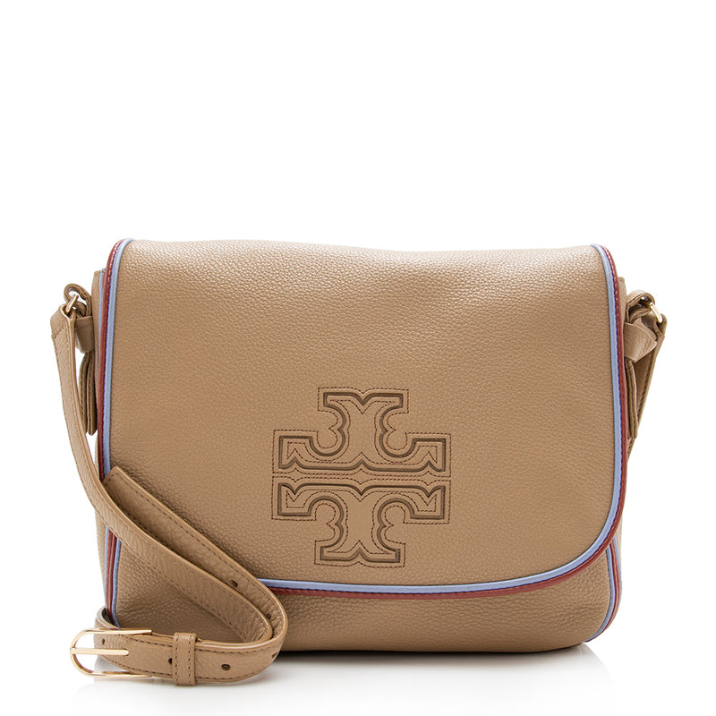 Tory Burch Leather Harper Stripe Messenger Bag (SHF-16565) – LuxeDH
