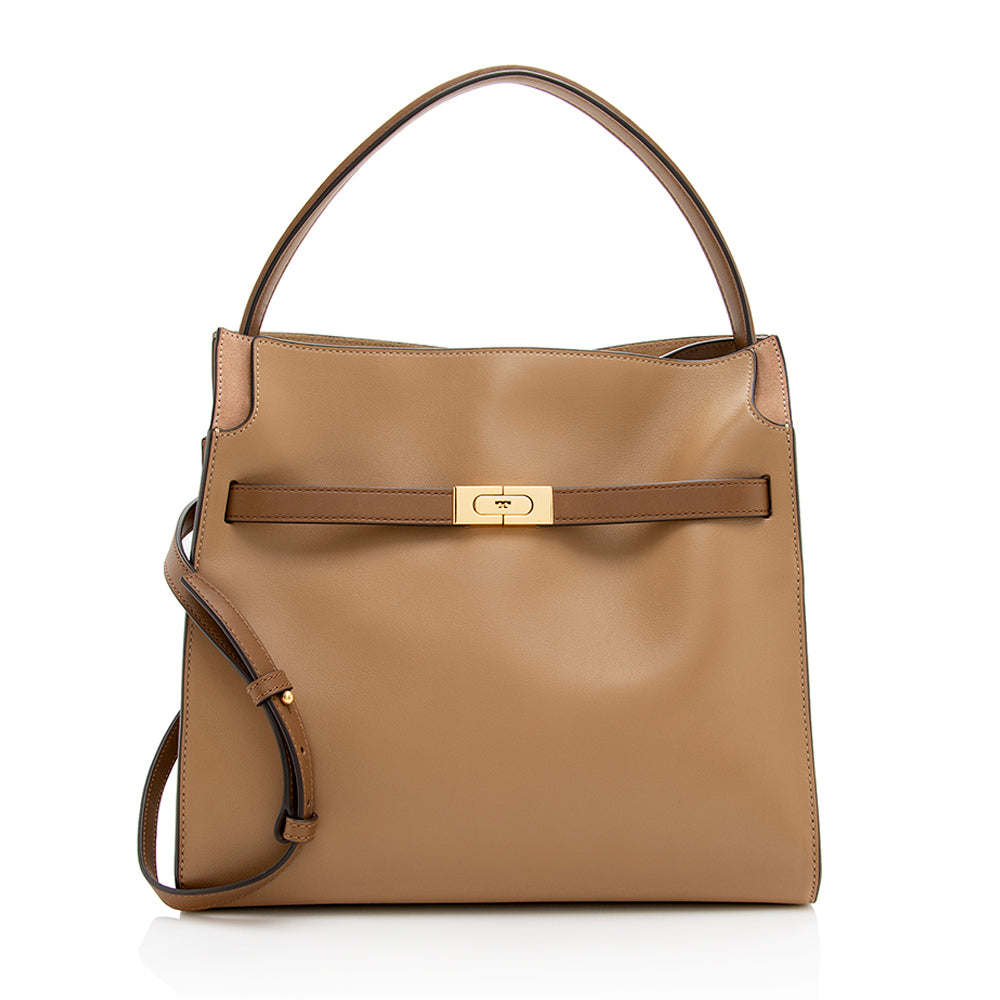 Tory Burch Leather Lee Radziwill Double Tote (SHF-20986) – LuxeDH
