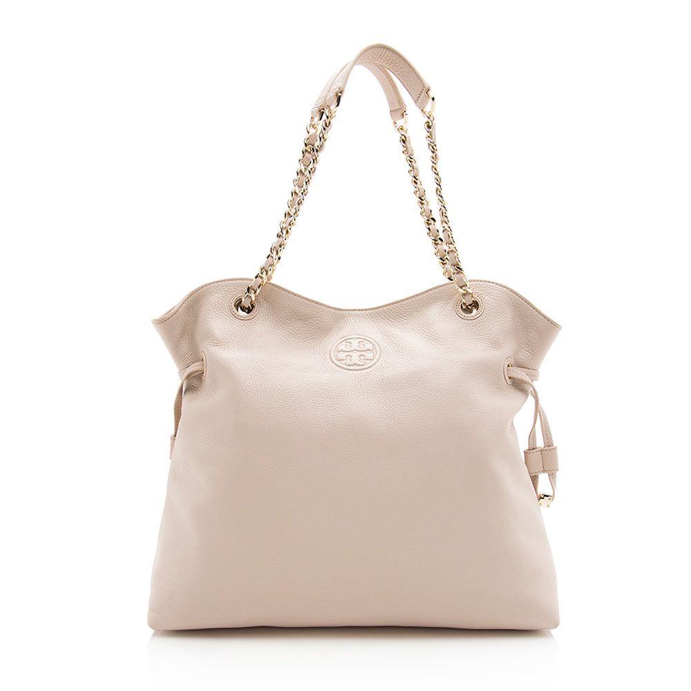 Tory Burch Leather Marion Slouchy Tote (SHF-19901) – LuxeDH