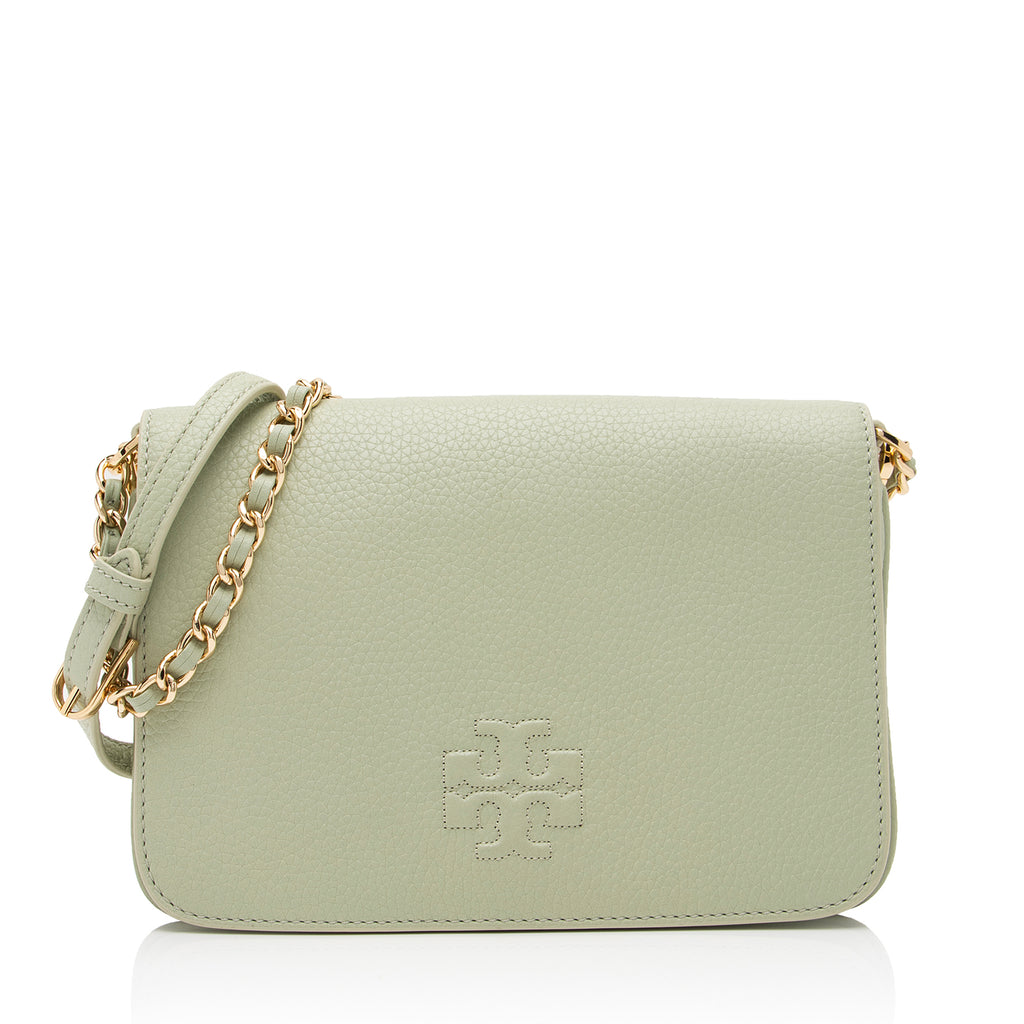 Tory Burch Pebbled Leather Thea Clutch (SHF-23353) – LuxeDH