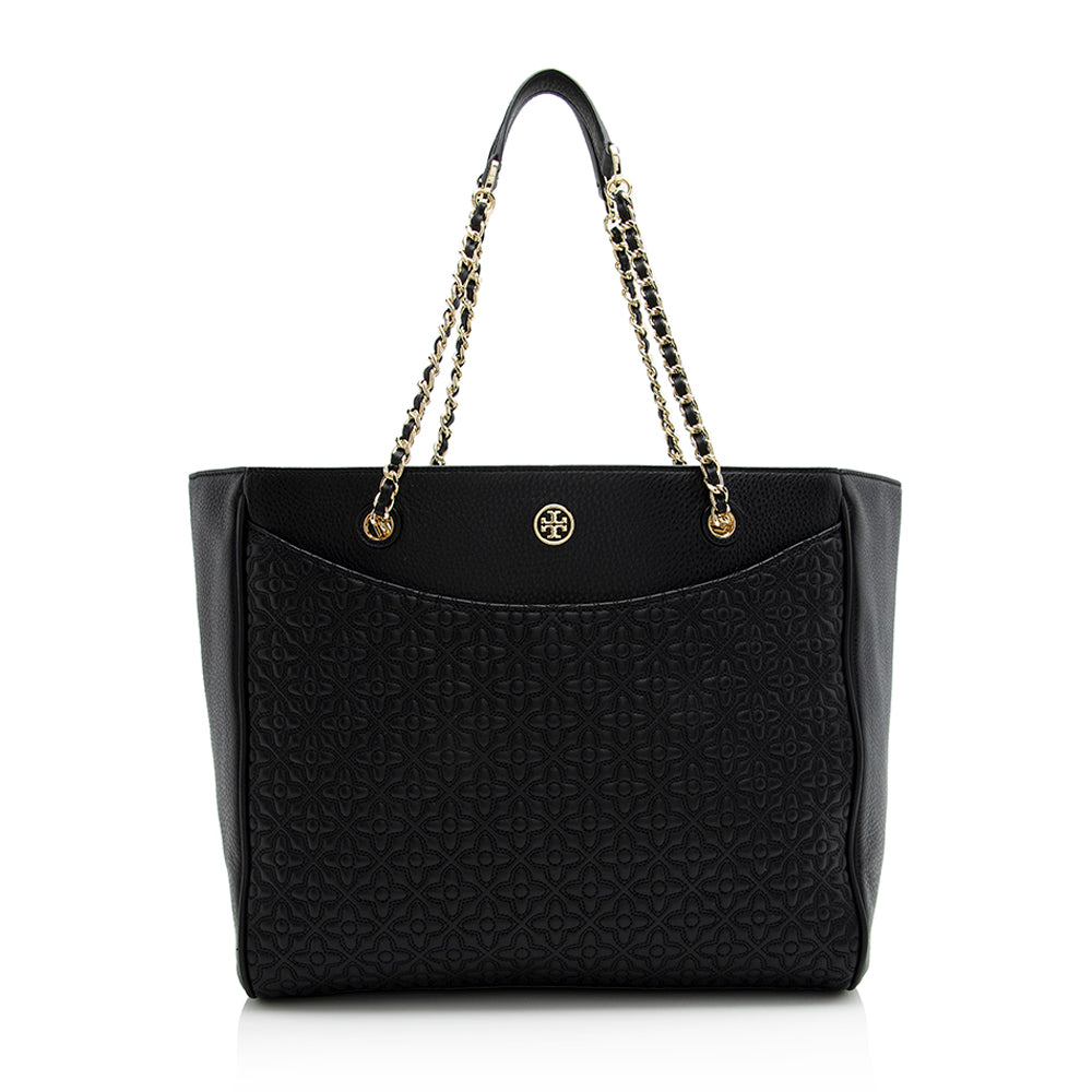 Tory Burch Quilted Leather Bryant E/W Tote (SHF-21707) – LuxeDH
