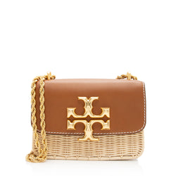 Tory Burch Wicker Leather Eleanor Small Shoulder Bag (SHF-19275) – LuxeDH