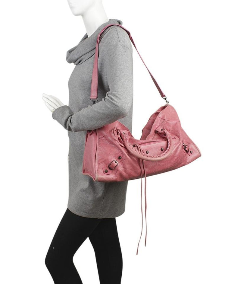 Balenciaga 168028 Part Pink Leather 