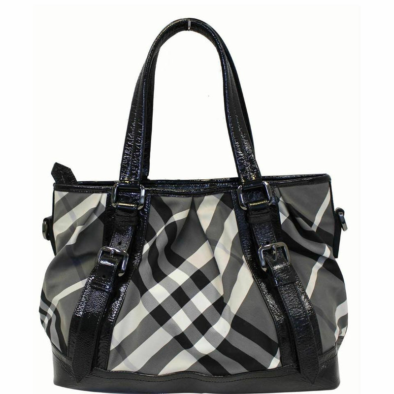 black and white burberry bag